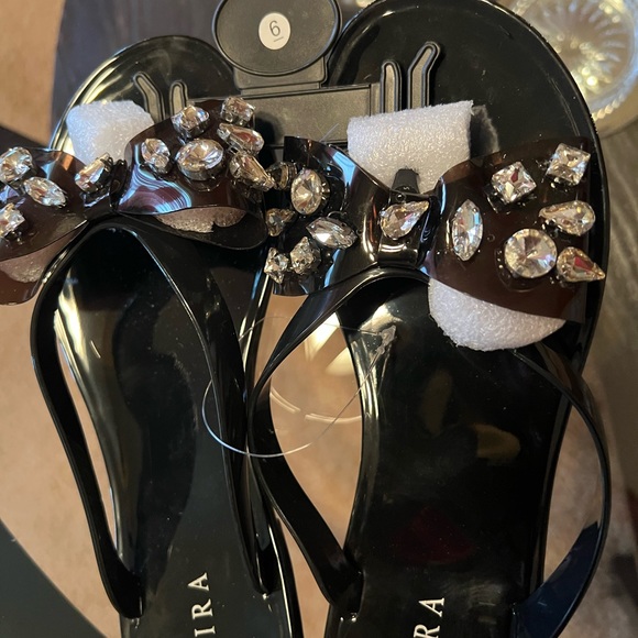 Black Akira jelly sandals with bling - Picture 3 of 3